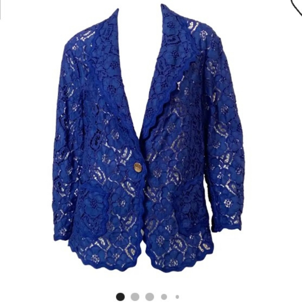 Daniel Cremieux Royal Blue Lace Blazer